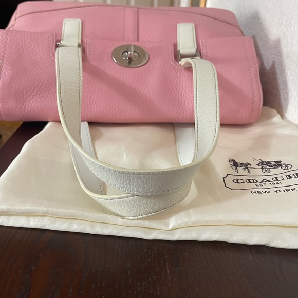 FINAL PRICE Vintage Coach Hamilton satchel bag #13091  Pink & White - Picture 2 of 16